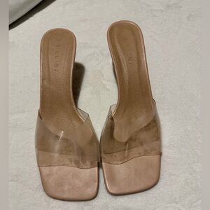 Billini Women's Nude Transparent Mules